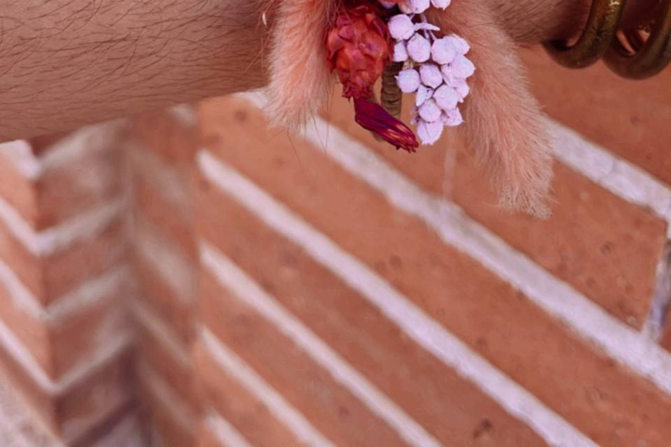 Bracelet en fleurs séchées