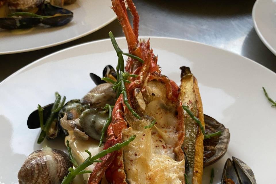 Langoustes et coquillages