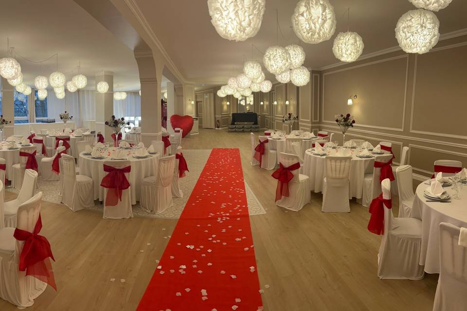 Opale decor rouge et blanc