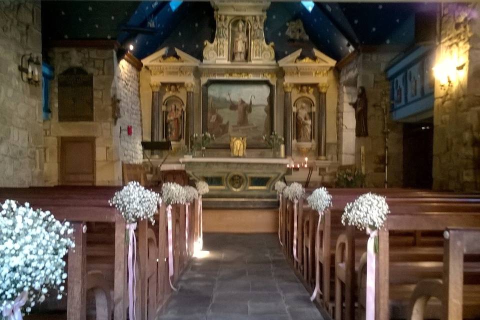 Mariage romantique chapelle