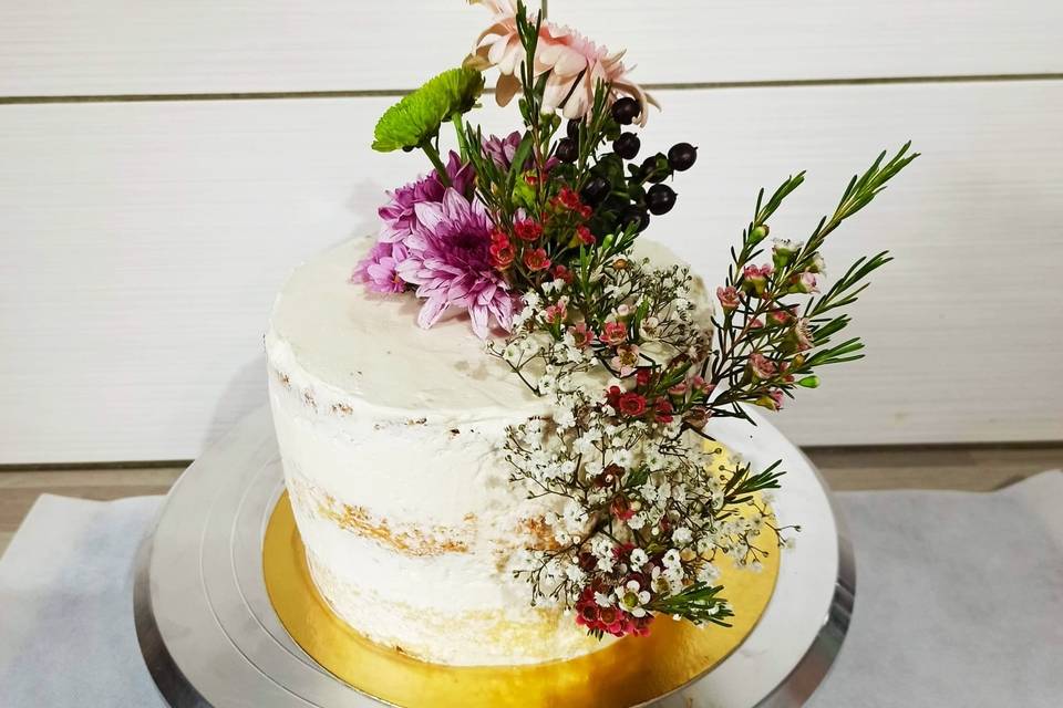 Floral, effet nude cake