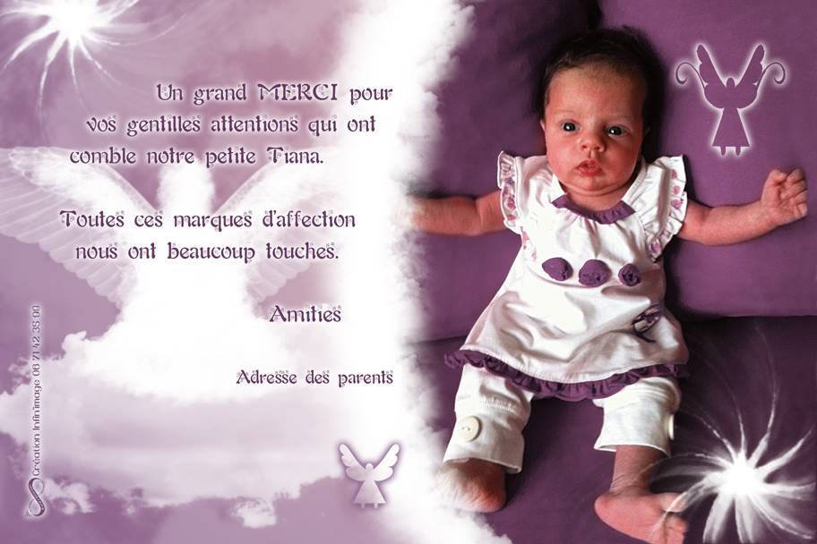 Faire-part de naissance violet