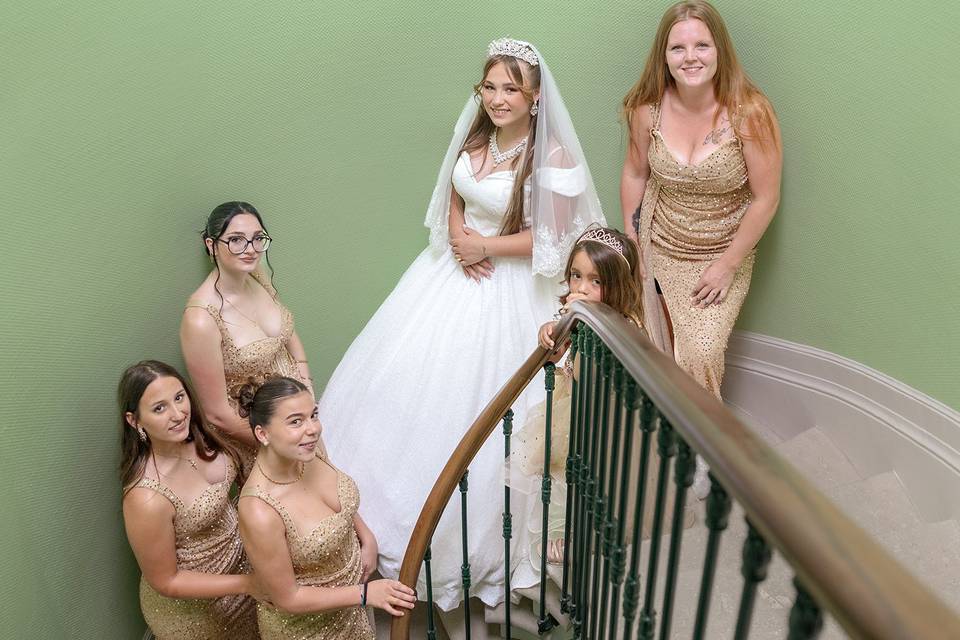 Photo mariée et demoiselles