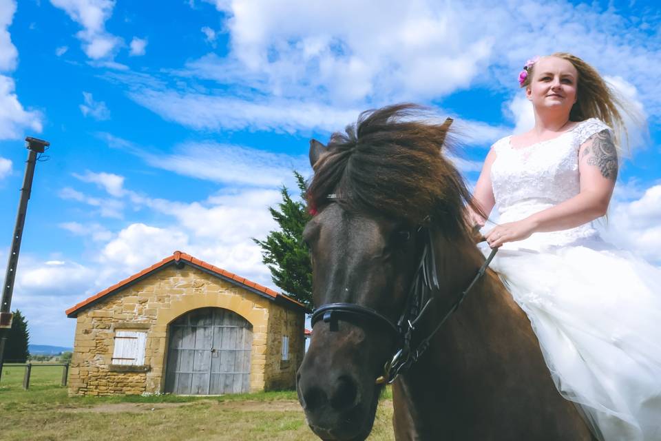 Photo cheval mariage
