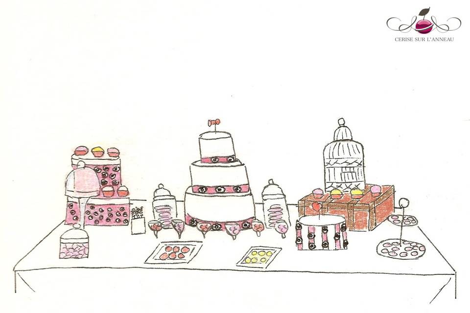 Croquis Sweet table en liberty