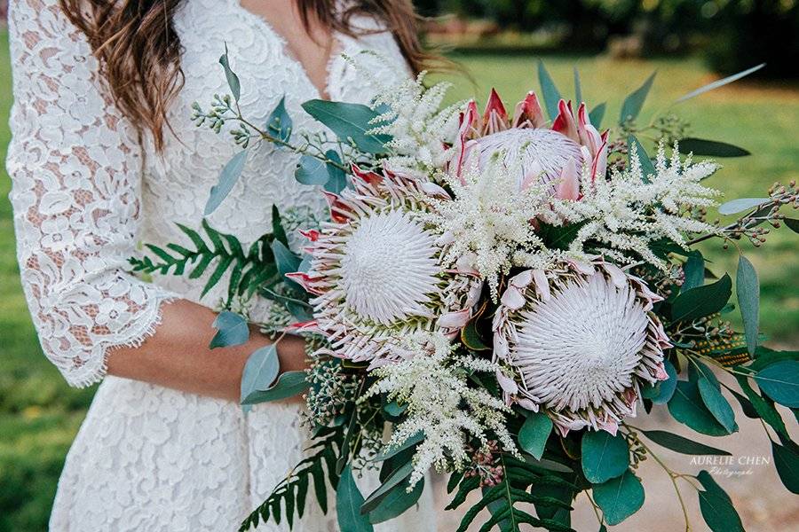 Bouquet de mariée protea