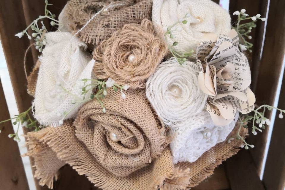 Bouquet mariée en jute