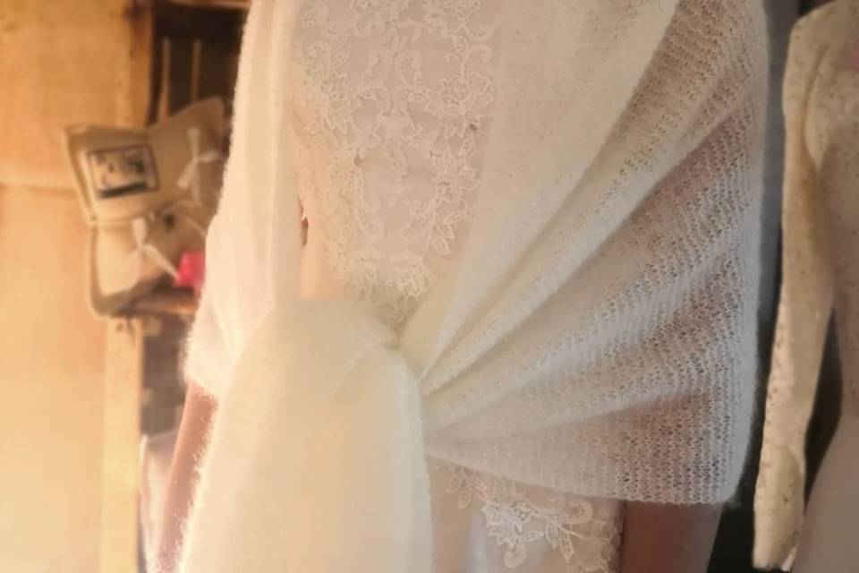 Etole de mariée mohair et soie