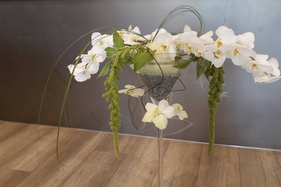 Orchidée et vase cocktail