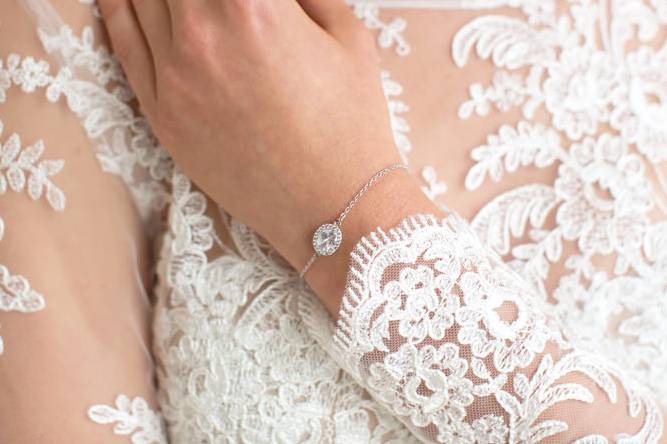 Bracelet mariée argenté