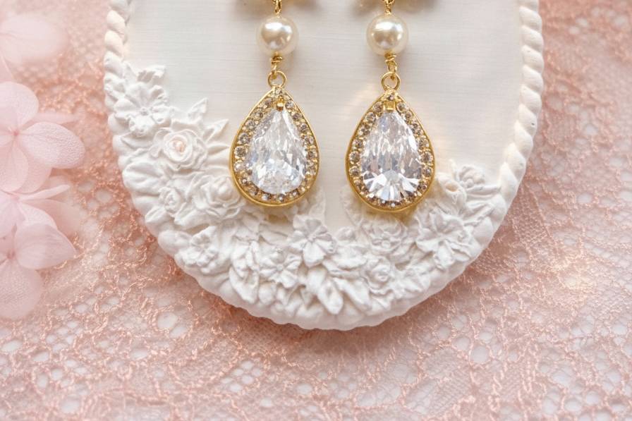 Boucles d'oreilles mariée Romy