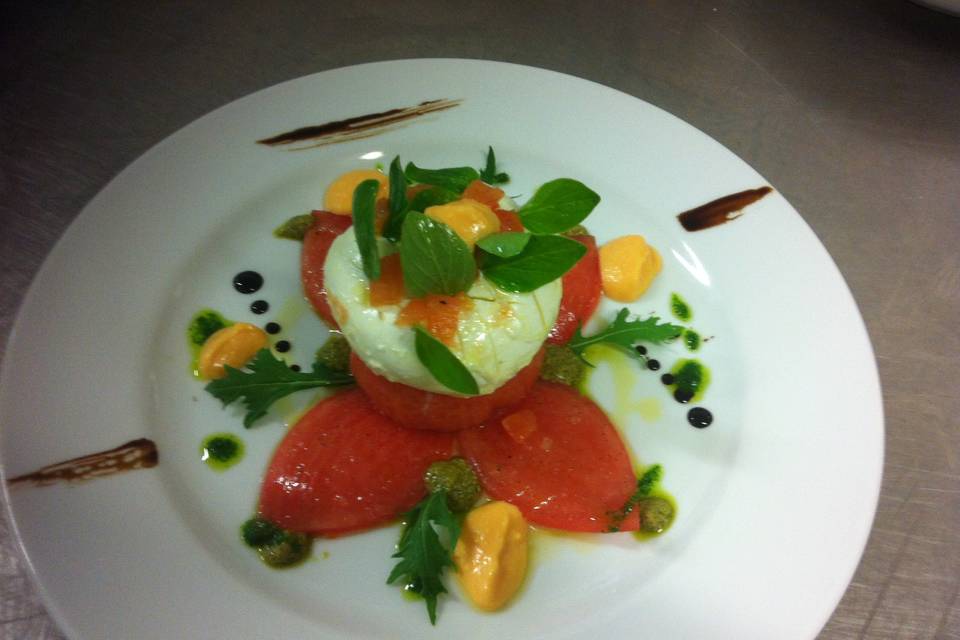 Tomate mozza carte terrasse