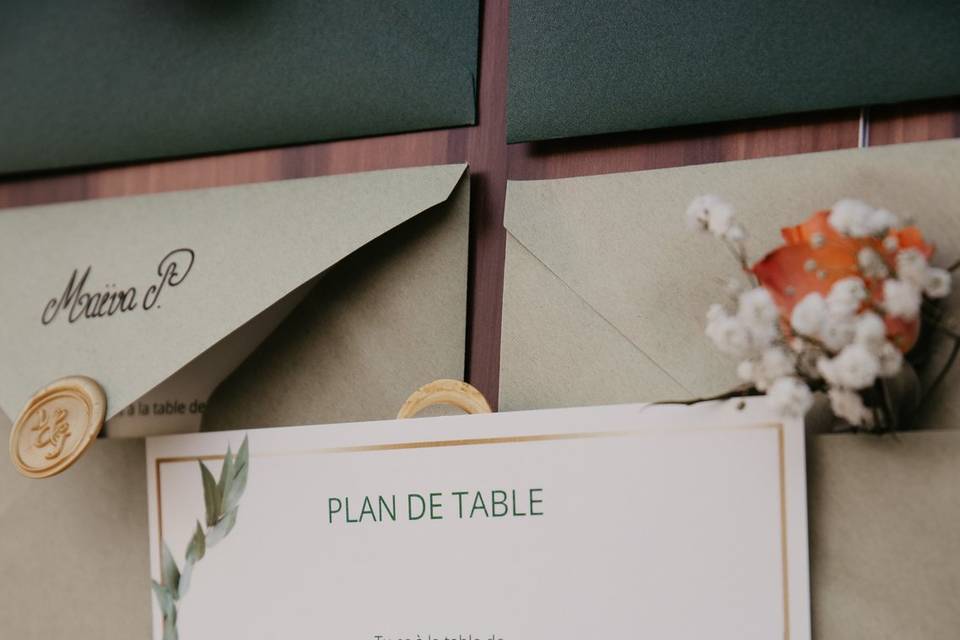 Plan de table enveloppe