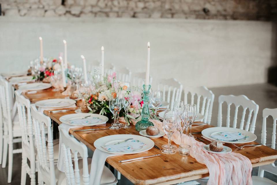 Déco table colorée