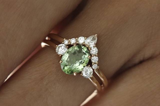 Bague saphir vert