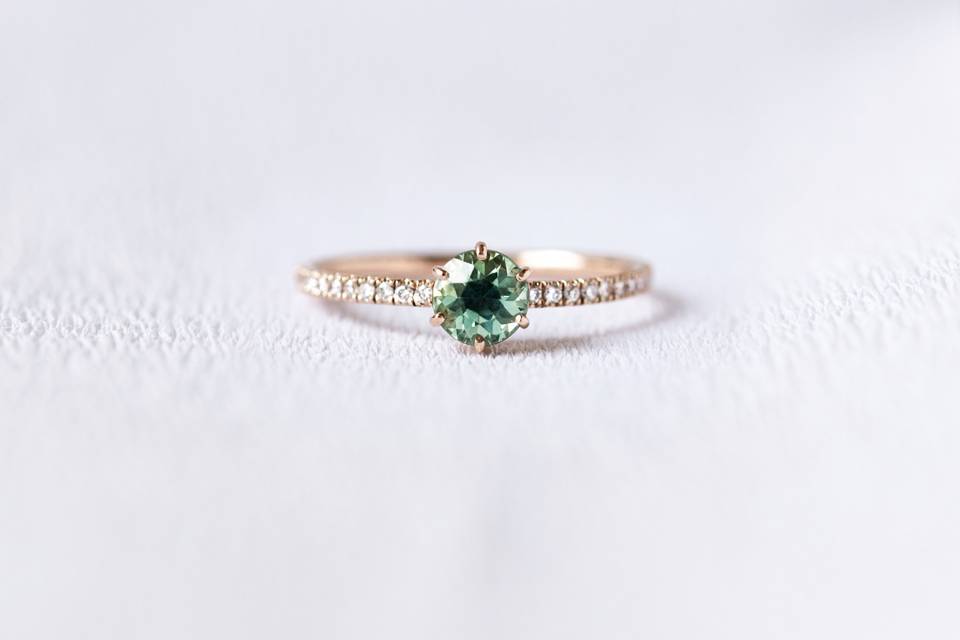 Bague Charlotte saphir vert