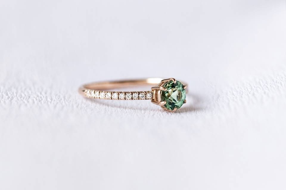 Bague Charlotte saphir vert