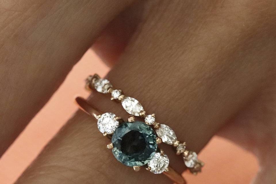 Bague saphir alliance