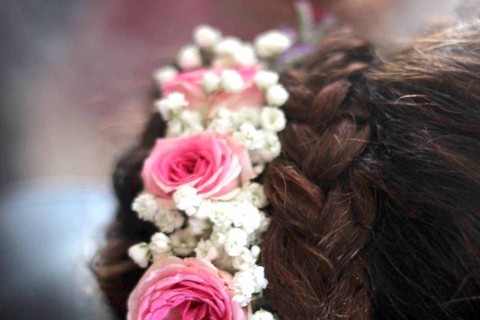 Chignon romantique foral