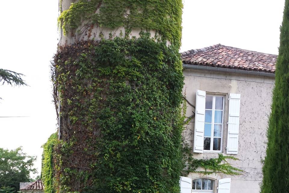 Dans la cour du château