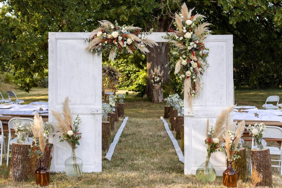 Fauteuil, bouquet et boutonniè