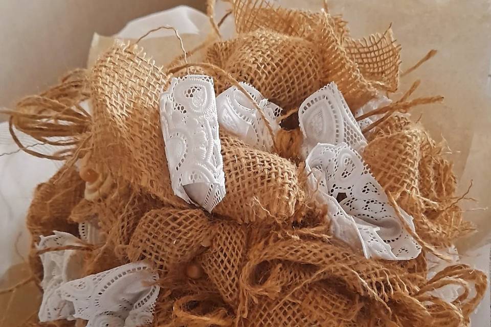 Bouquet mariée jute blanche