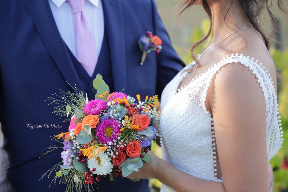 Bouquet de mariée coloré