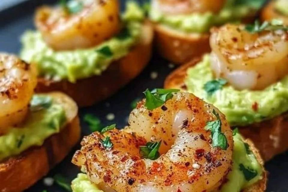 Toast avocat crevette