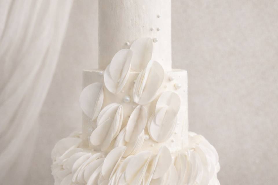 Wedding cake effet plumes