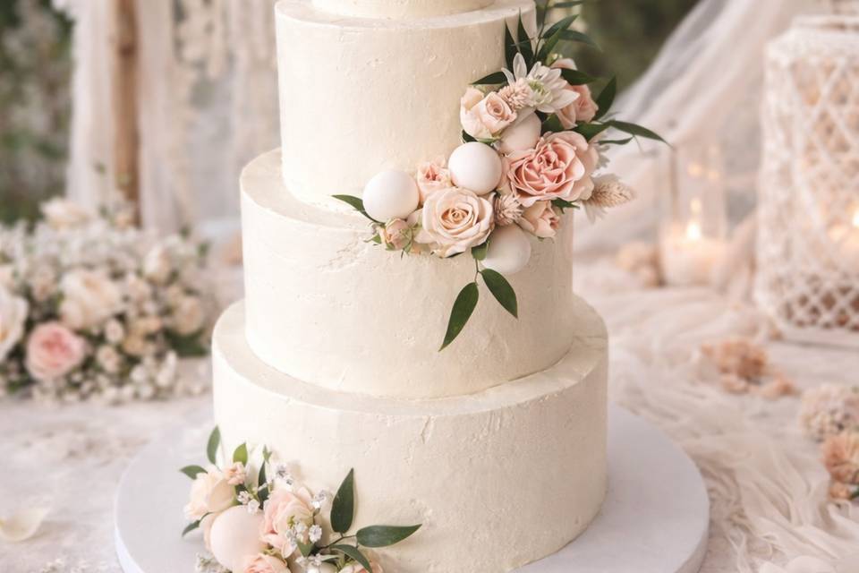 Wedding cake fleuri