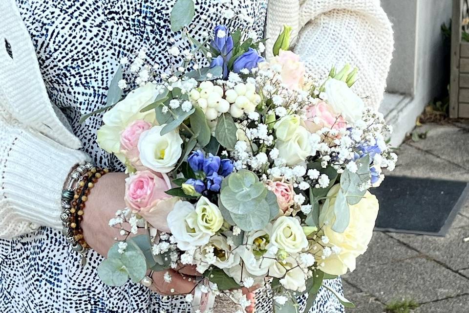 Bouquet de mariée fleurs séché