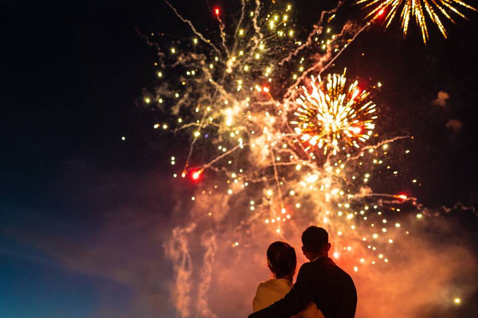 Feu d'artifice sur la terrasse