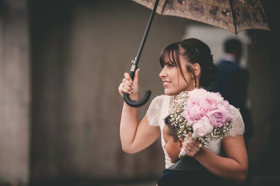 Marion, sous la pluie