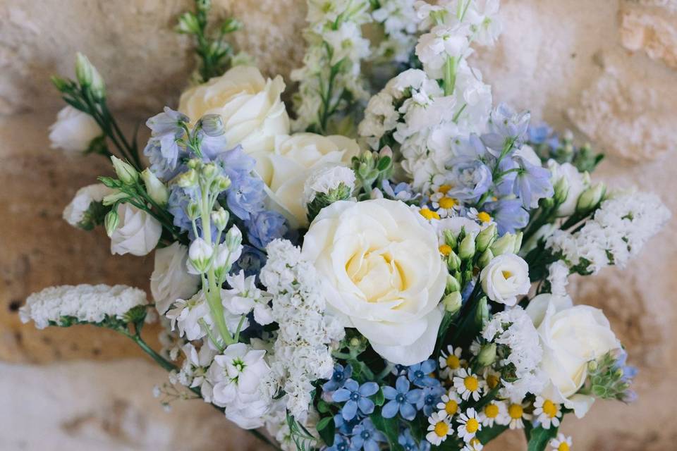 Bouquet de mariée bleu