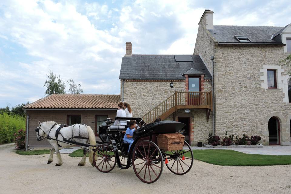 Arrivée en calèche