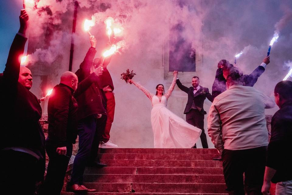 Sortie avec fumigène
