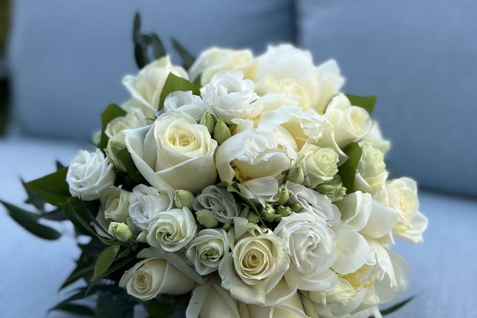 Bouquet mariée ton de blanc