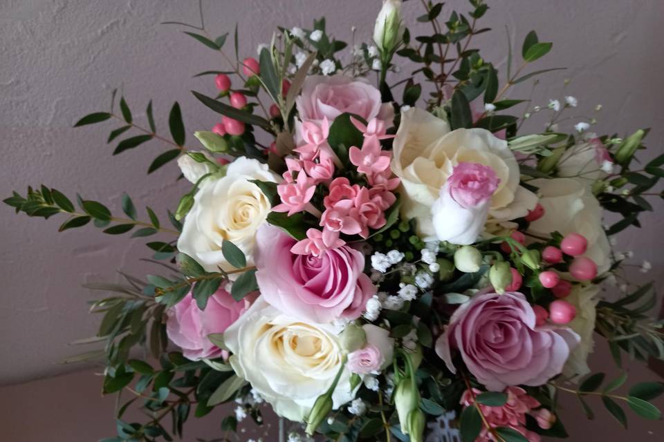 Bouquet de mariée ton pastel