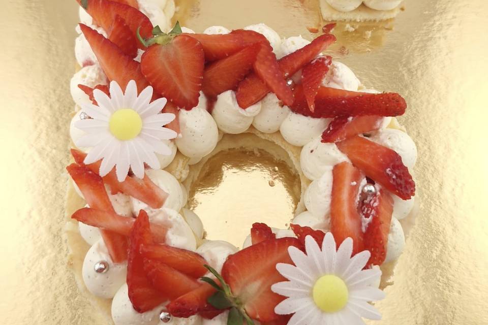 Number cake fraise