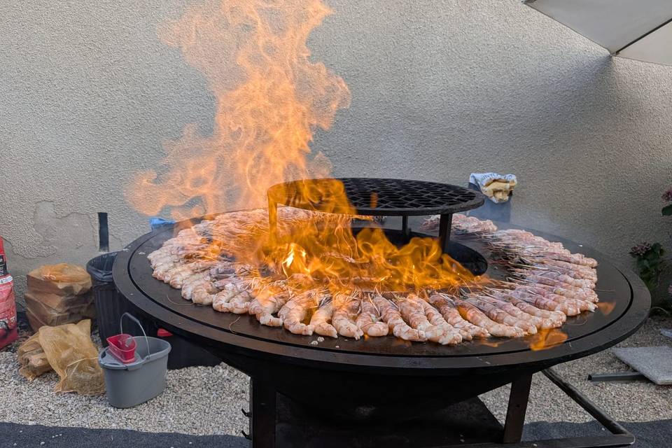 Gambas flambés