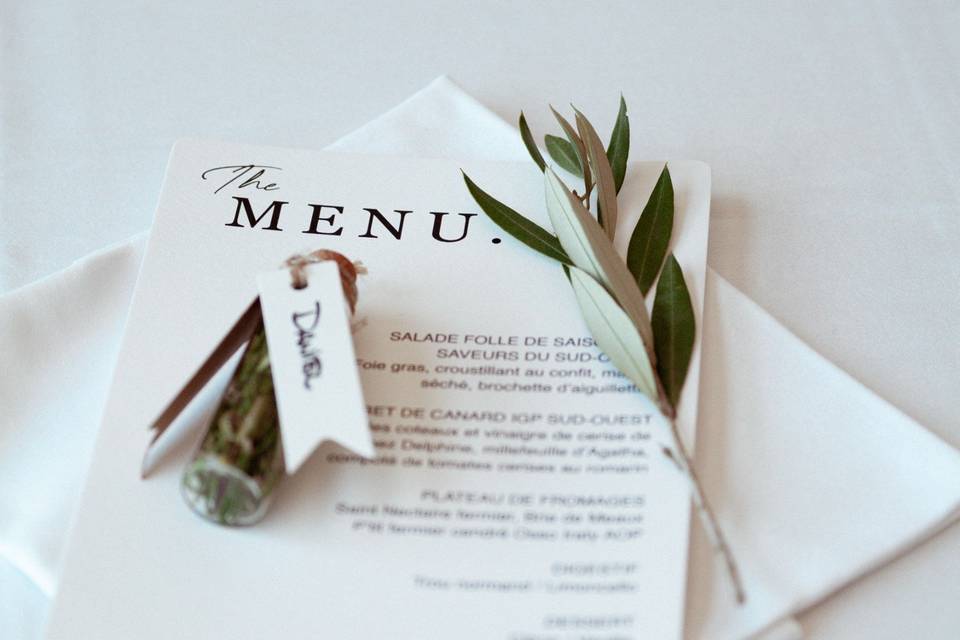 Menu mariage