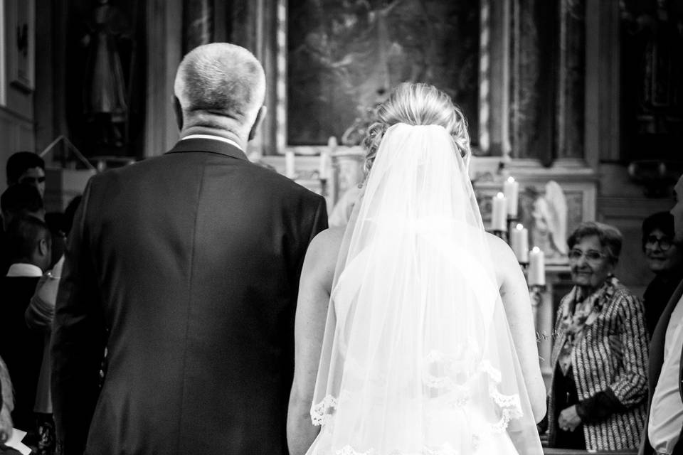 La mariée avec son père