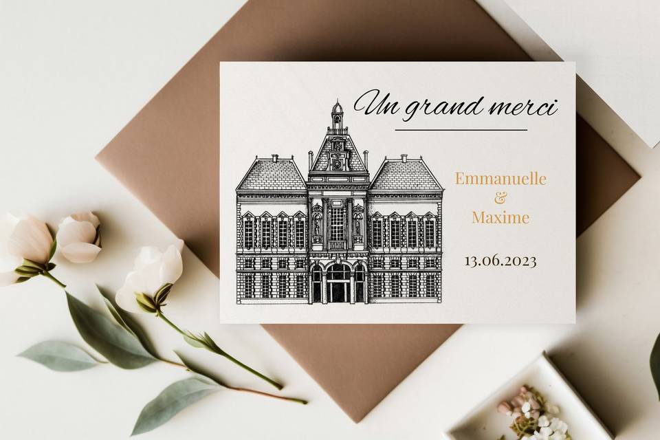 Carte remerciement mairie