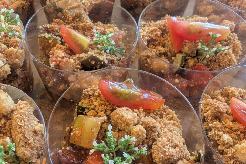 Verrine crumble parmesan