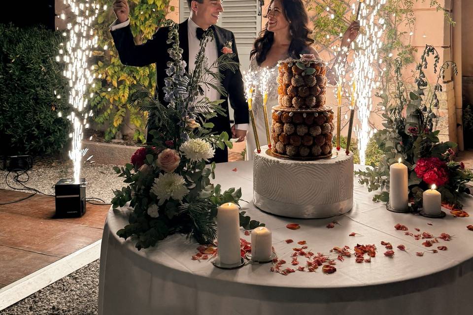 A & C wedding cake