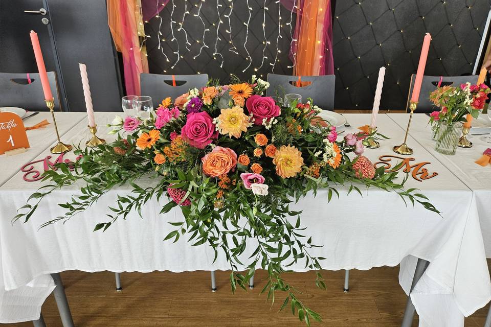Décoration florale table d'hon