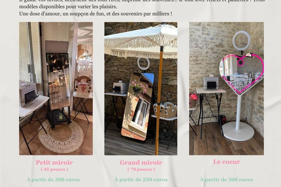 Nos photobooths miroirs
