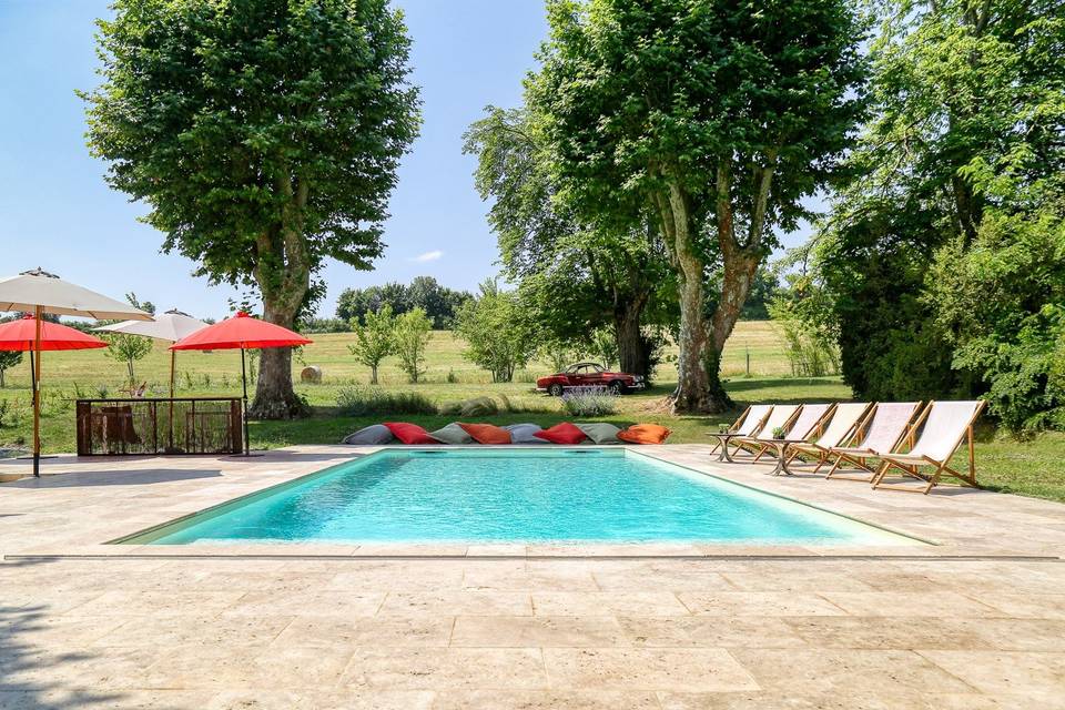 La piscine vue des chambres