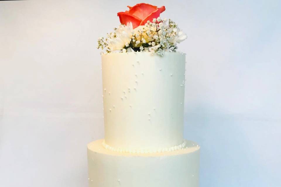 Wedding cake blanc dentelle