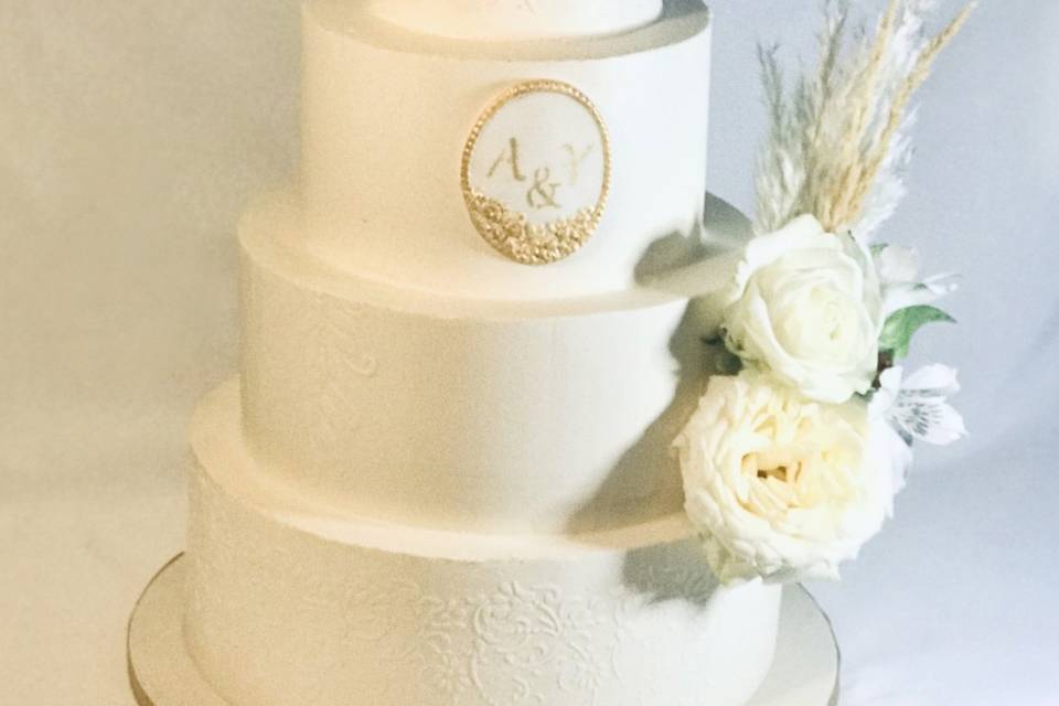 Wedding cake blanc beige